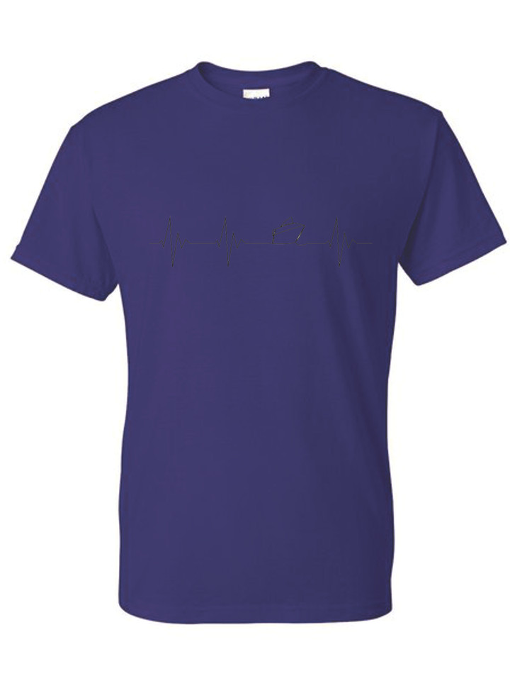 HEARTBEAT SPEEDBOAT  (BLACK) ADULT T-SHIRT