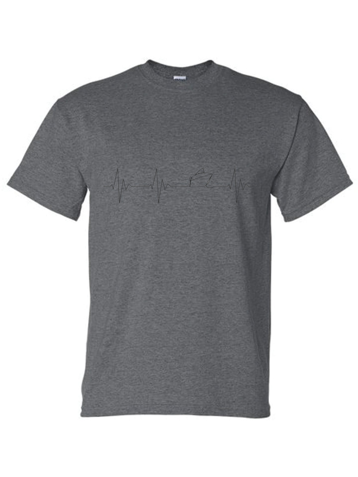 HEARTBEAT SPEEDBOAT  (BLACK) ADULT T-SHIRT