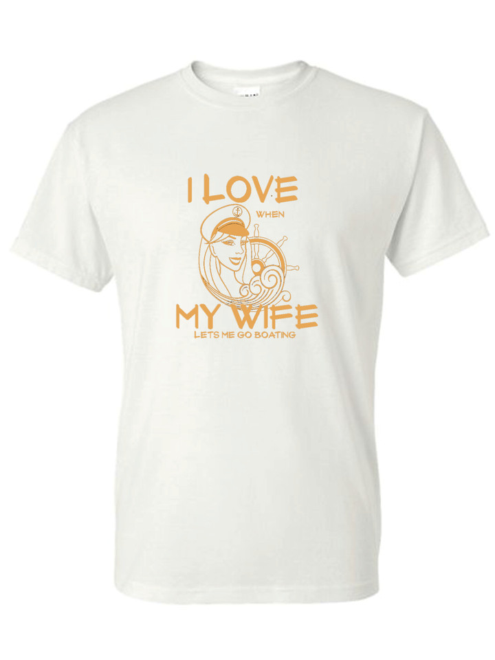 I LOVE MY WIFE (BRONZE) ADULT T-SHIRT