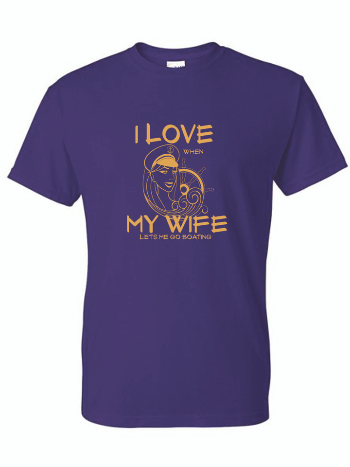 I LOVE MY WIFE (BRONZE) ADULT T-SHIRT