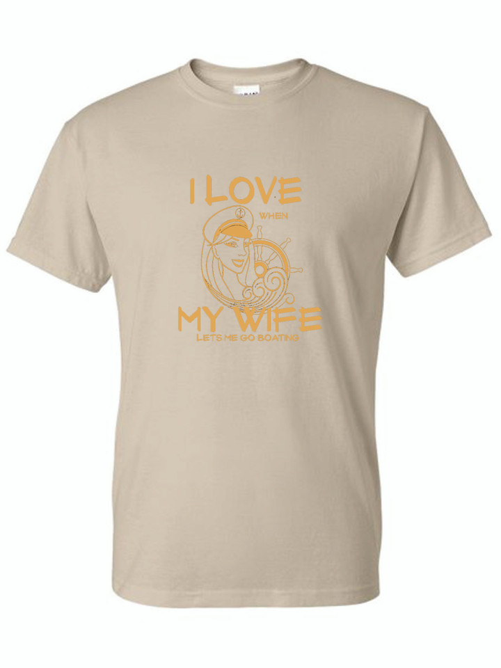 I LOVE MY WIFE (BRONZE) ADULT T-SHIRT