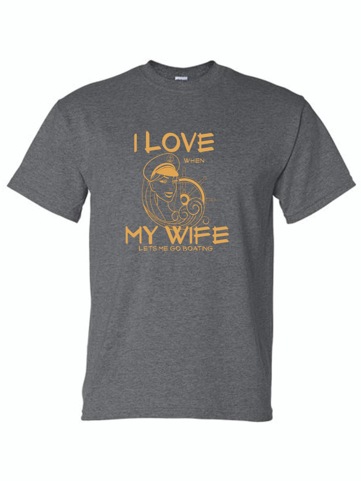 I LOVE MY WIFE (BRONZE) ADULT T-SHIRT