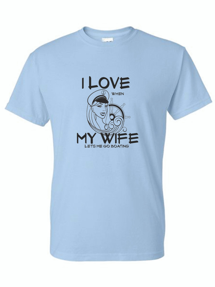 I LOVE MY WIFE (BLACK) ADULT T-SHIRT