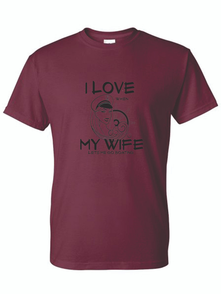 I LOVE MY WIFE (BLACK) ADULT T-SHIRT