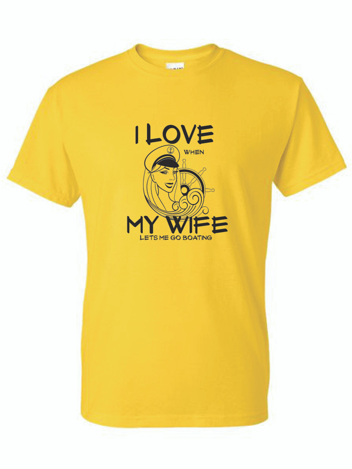 I LOVE MY WIFE (BLACK) ADULT T-SHIRT