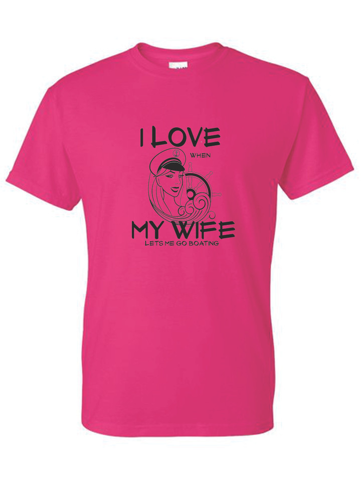 I LOVE MY WIFE (BLACK) ADULT T-SHIRT