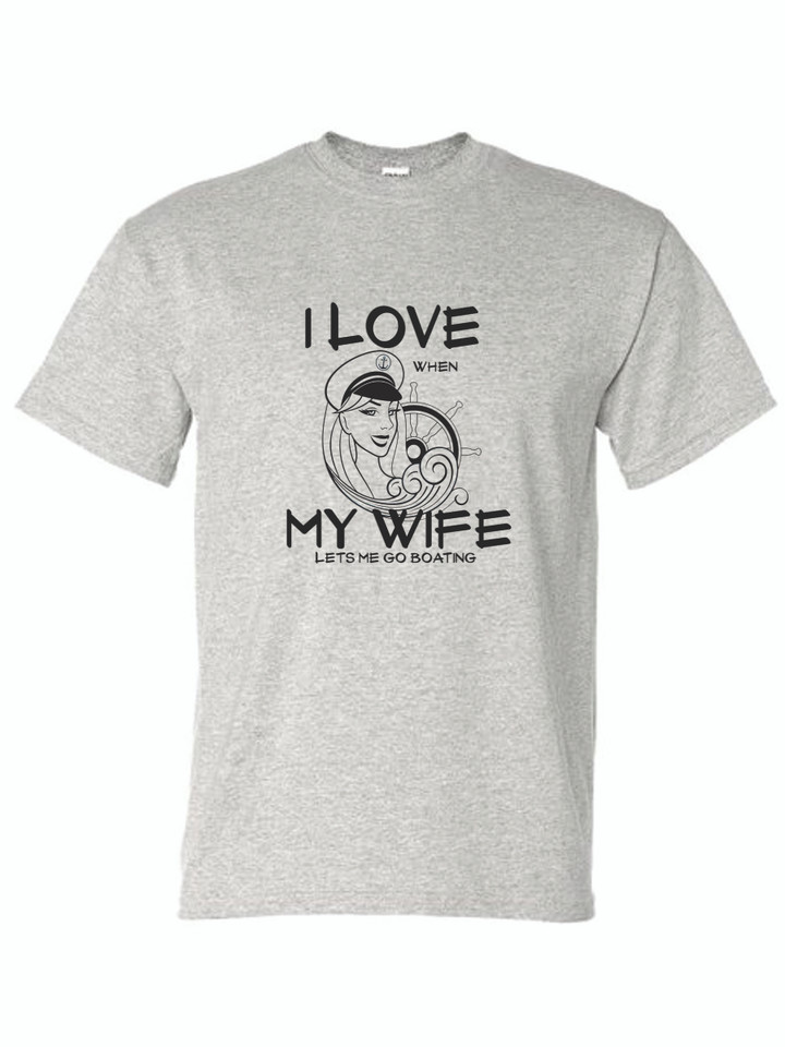 I LOVE MY WIFE (BLACK) ADULT T-SHIRT