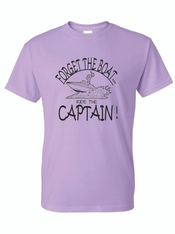FORGET THE BOAT, RIDE THE CAPTAIN (BLACK) ADULT T-SHIRT