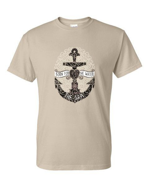 BORN FOR THE WATER ANCHOR ADULT T-SHIRT