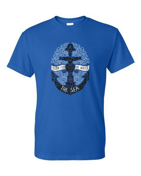 BORN FOR THE WATER ANCHOR ADULT T-SHIRT