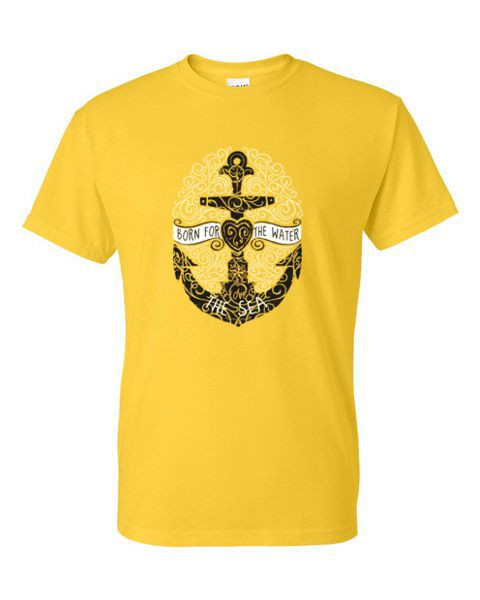 BORN FOR THE WATER ANCHOR ADULT T-SHIRT