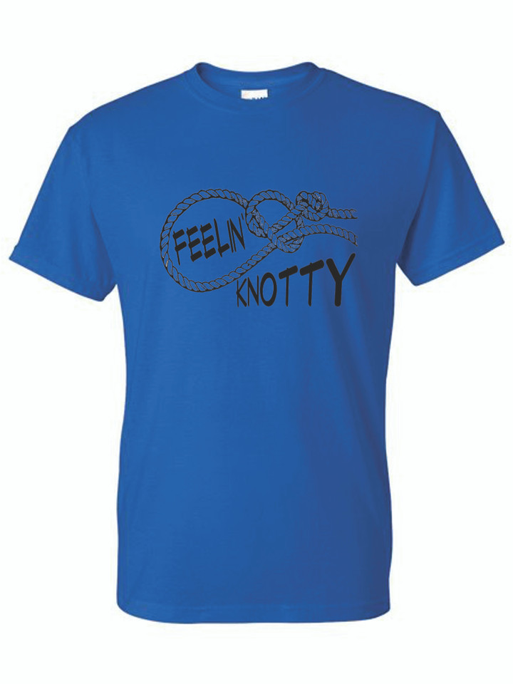 FELLIN KNOTTY  (BLACK) ADULT T-SHIRT
