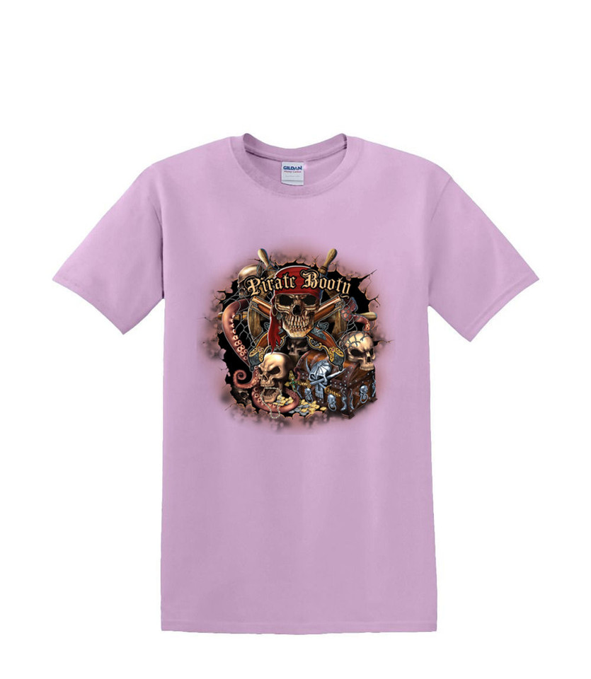 PIRATE  BOOTY SKULL TREASURE  T-SHIRT