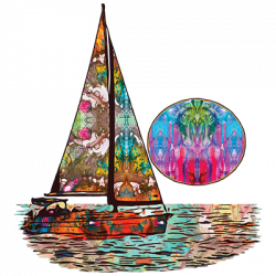 SAILBOAT SUNRISE NEON T-SHIRT