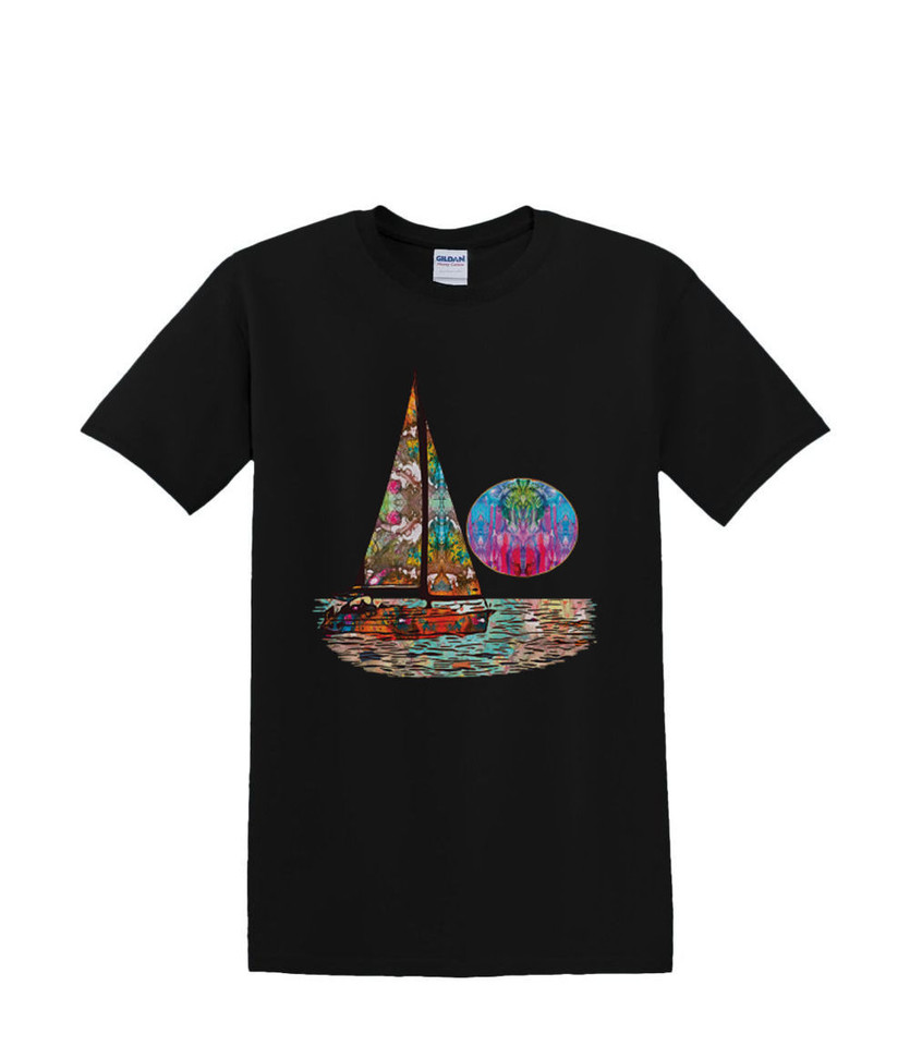 SAILBOAT SUNRISE NEON T-SHIRT