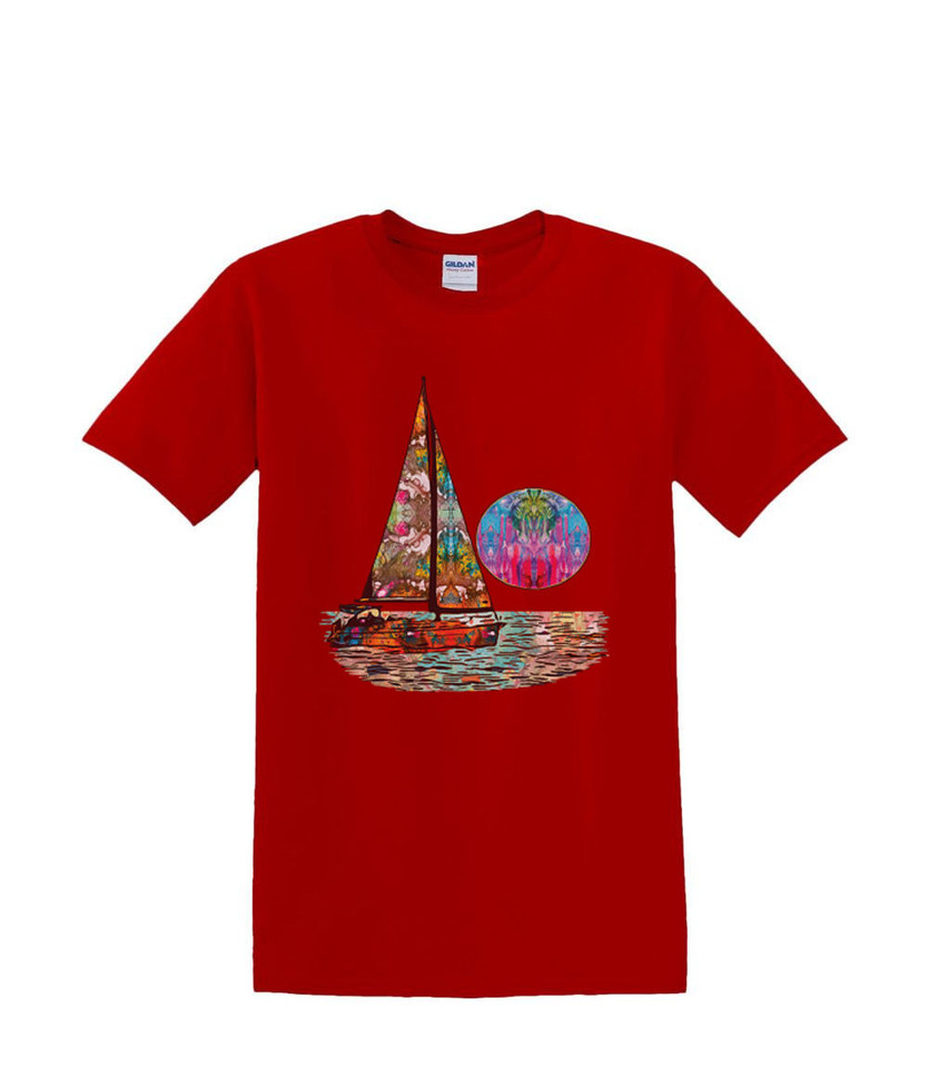 SAILBOAT SUNRISE NEON T-SHIRT