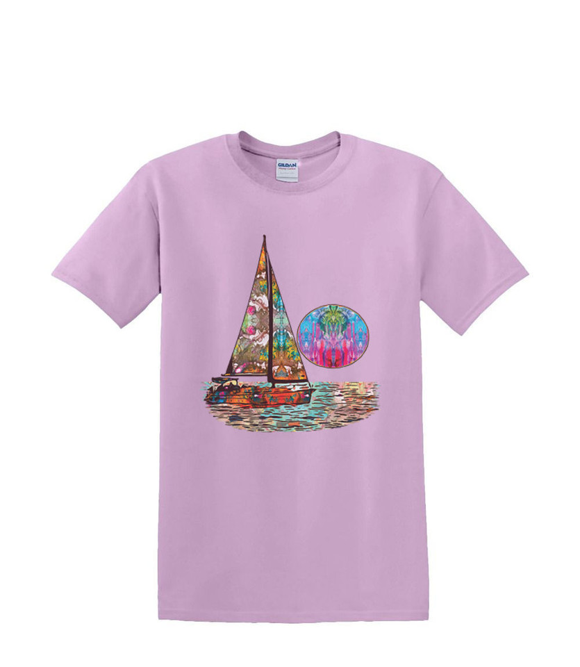 SAILBOAT SUNRISE NEON T-SHIRT
