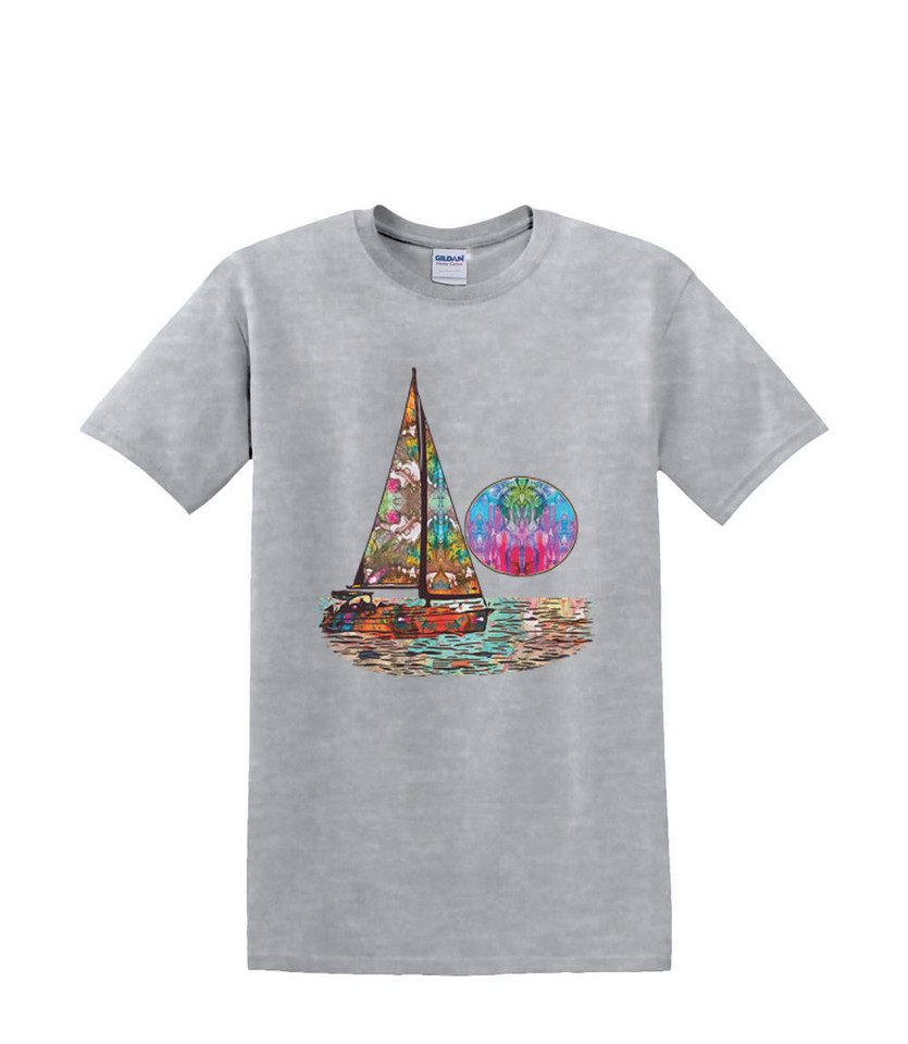 SAILBOAT SUNRISE NEON T-SHIRT