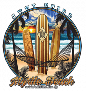 MYRTLE BEACH JUST CHILL SURF BOARD T-SHIRT