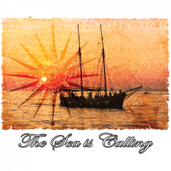 THE SEA IS CALLING SAILBOAT T-SHIRT