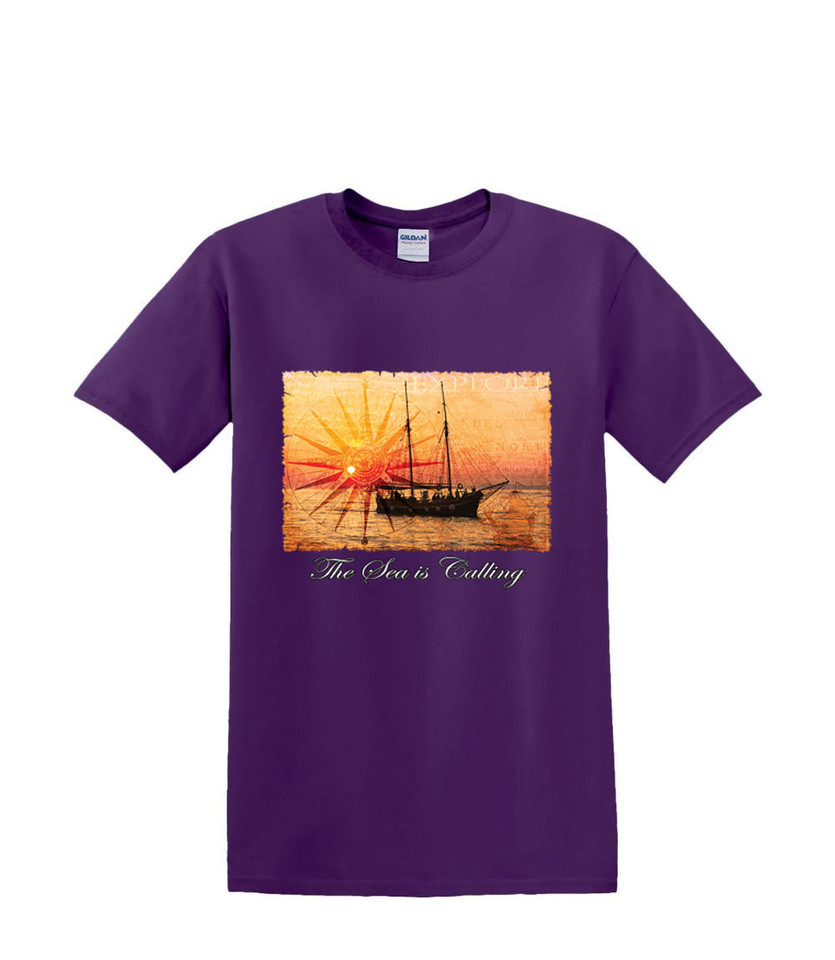 THE SEA IS CALLING SAILBOAT T-SHIRT