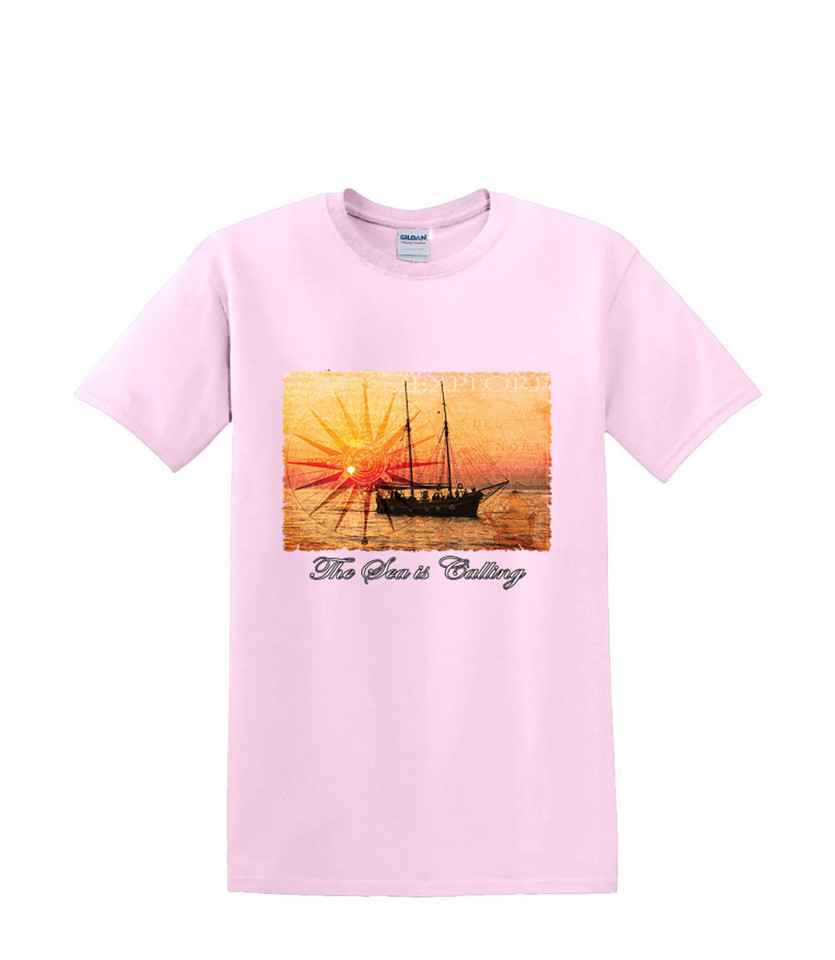 THE SEA IS CALLING SAILBOAT T-SHIRT