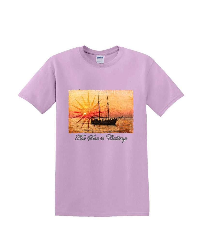 THE SEA IS CALLING SAILBOAT T-SHIRT