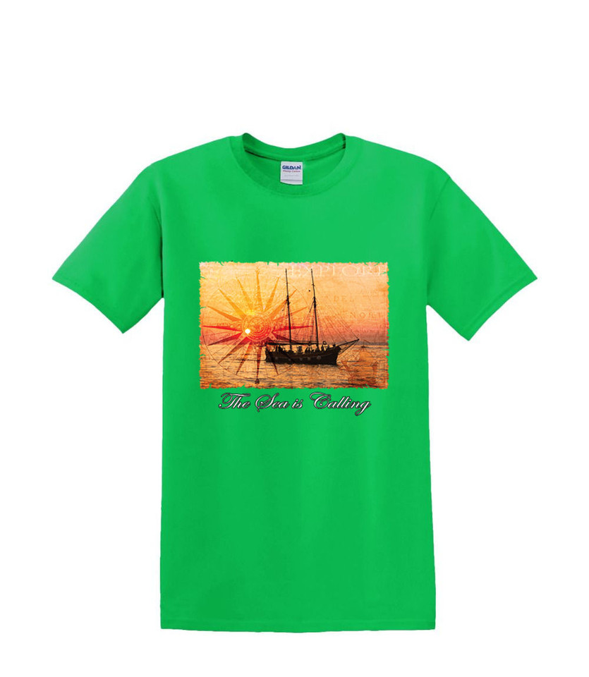 THE SEA IS CALLING SAILBOAT T-SHIRT