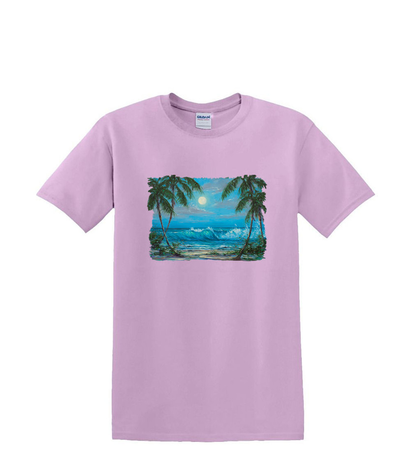 LUM,INOUS WATERS BEACH MOON T-SHIRT