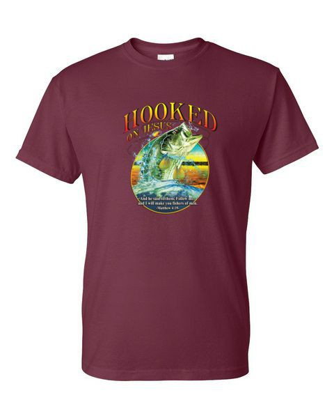 HOOKED ON JESUS BASS T-SHIRT