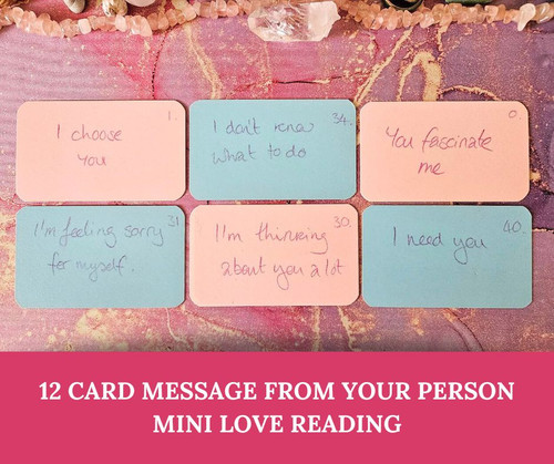 Mini love and romance tarot oracle reading -12 messages from your person of interest