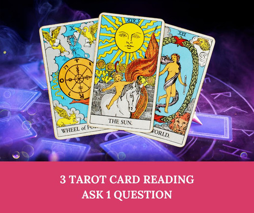 3  Card intuitive tarot reading given by email - A short general reading or to answer one question using tarot cards only.