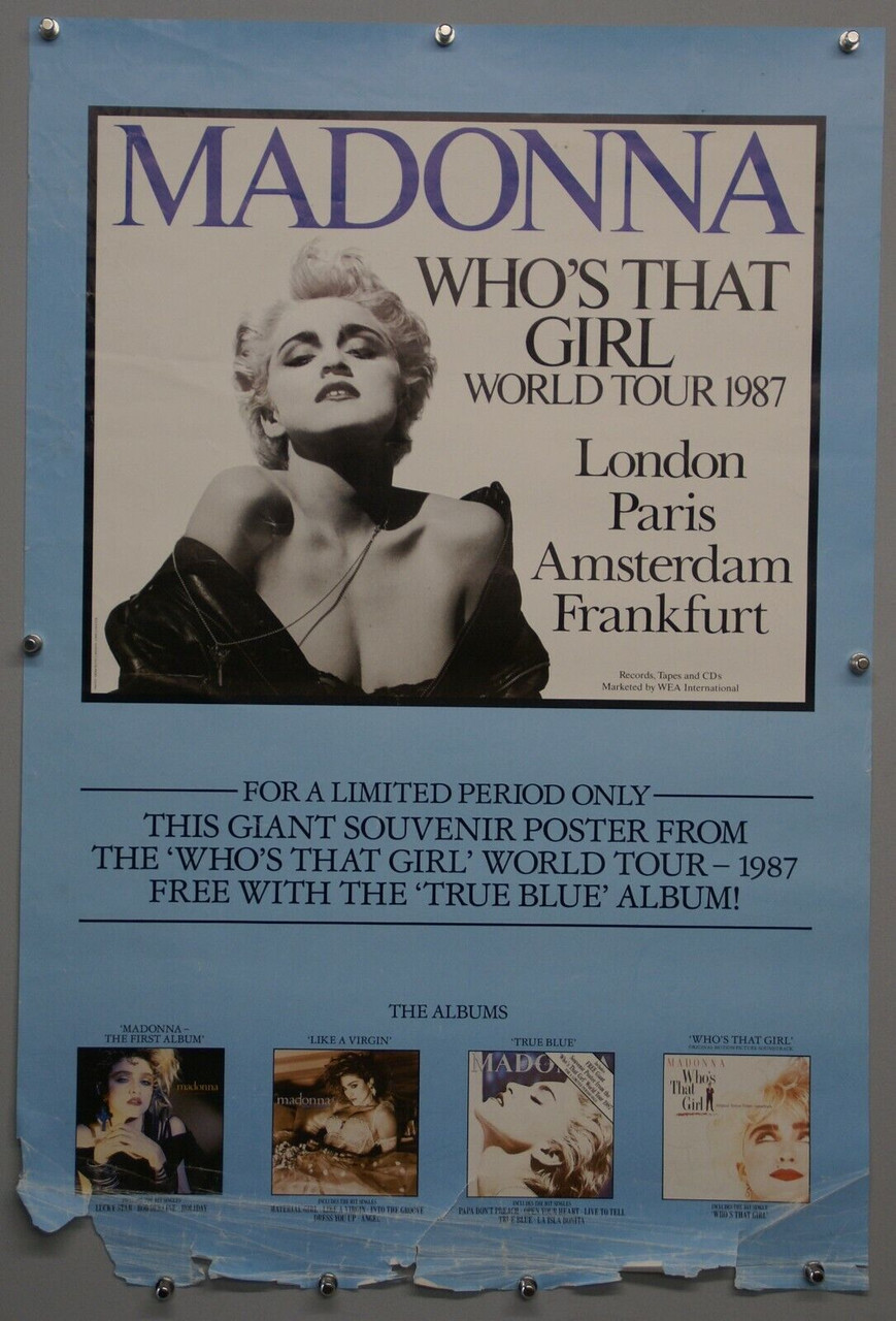 Madonna Poster Original Wea Promo Who's That Girl 1987