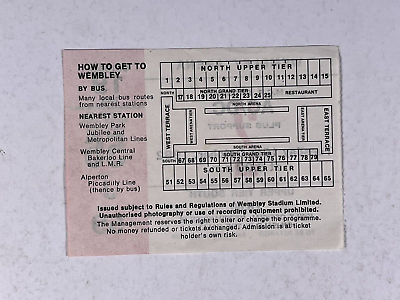 AC/DC Ticket Angus Young Brian Johnson Original Wembley Arena October ...