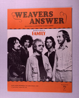 Family Roger Chapman Sheet Music Original Weavers Answer 1969 front