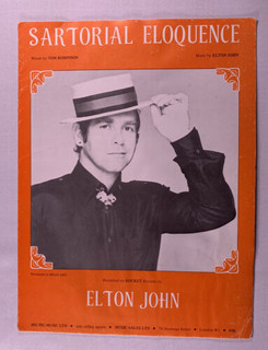 Elton John Sheet Music Original Sartorial Eloquence 1979 front