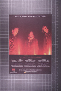 Black Rebel Motorcycle Club Flyer Original Vintage Japan Tour November 2013 front
