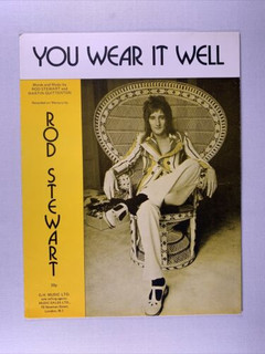 Rod Stewart Sheet Music Vintage Original G M Music Limited You Wear It Well 1972 front