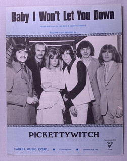 Pickettywitch Sheet Music Original Baby I Won't Let You Down 1970 front