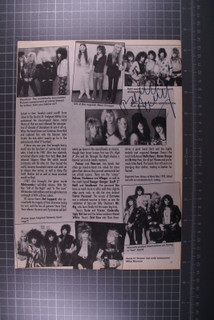 Ratt Bobby Blotzer Signed Magazine Page Original Vintage front