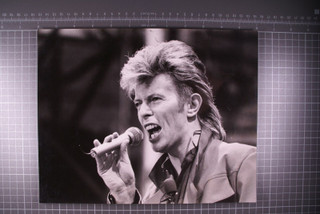 David Bowie Photo B/W 12" x 9" Original Stamped to Verso 1987 Front