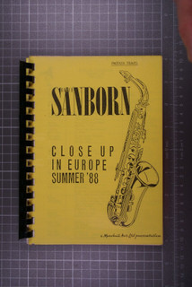 David Sanborn Itinerary Official Vintage Close Up in Europe Tour 1988 Front