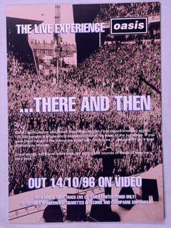 Oasis Flyer Original There And Then Promo 1996 front