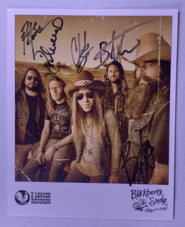 Blackberry Smoke Signed x 5 Photo Original 3 Legged Records Promo 2015 Front