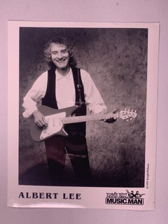 Albert Lee Photo Vintage Official Music Man Black and White Promo 1995 #2 front