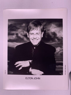Elton John Photo Official Vintage Black and White Promo February 1995 front