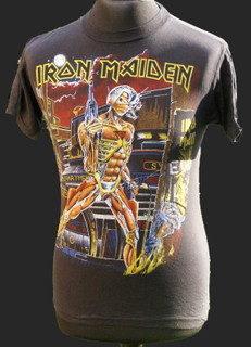 Iron Maiden Shirt Official Vintage Somewhere in Time Eddie Cyborg Shirt 1986 front