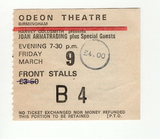 Joan Armatrading Ticket Vintage Steppin' Out Tour Birmingham 1979 front