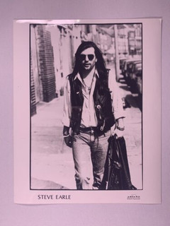 Steve Earle Photo Vintage Official Asgard Records Promo 1991 front