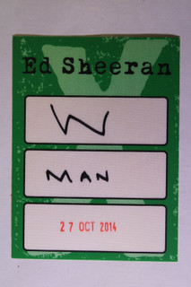 Ed Sheeran Pass Original 'X' Tour Manchester 2014 front